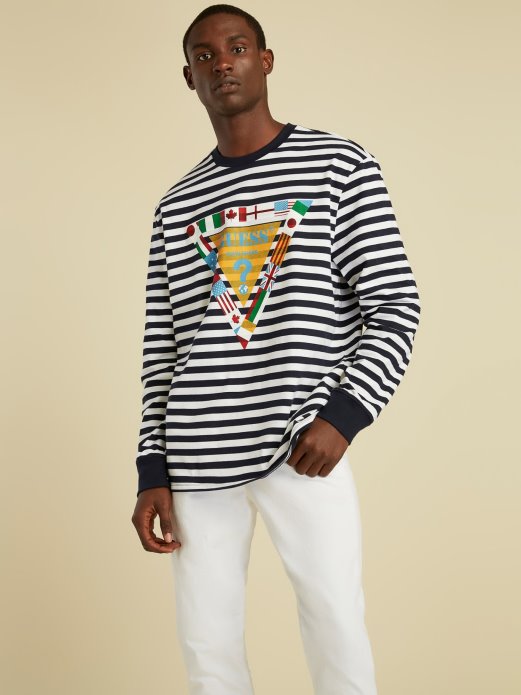 Plava Multi Guess Majica S Logotipom Zastavice Za Kupnju