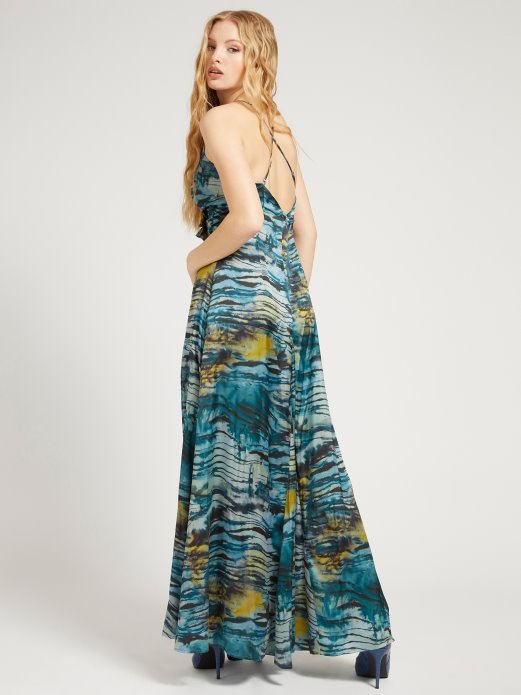 Plava Multi Guess Shopping Haljina Sa Cijelim Printom