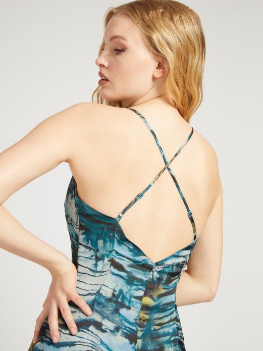 Plava Multi Guess Shopping Haljina Sa Cijelim Printom