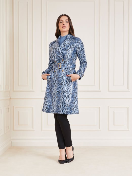 Plava Multi Marciano Phyton Print Trench Guess Shopping