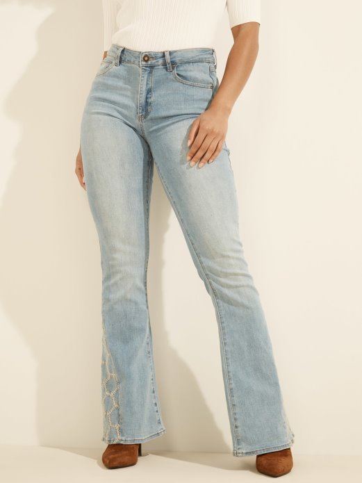 Plave Krojeve I Lepršave Vezene Traper Hlače Guess Shopping