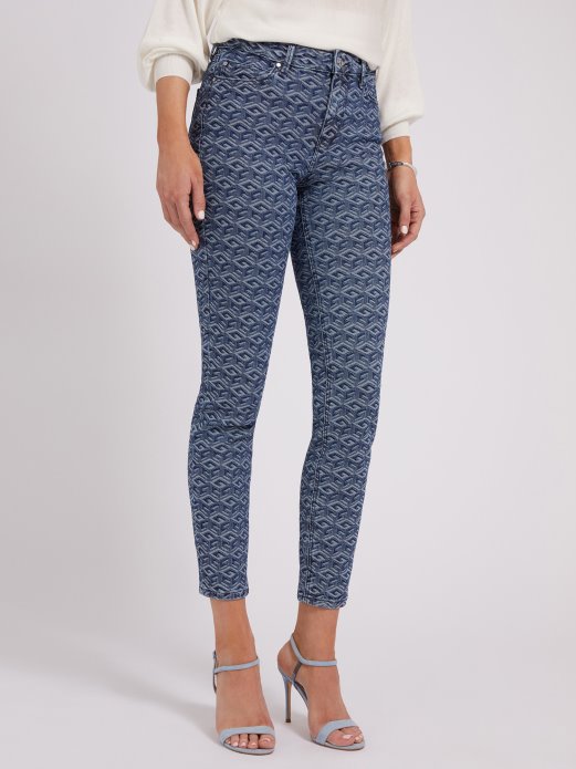 Plave Preko Cijelog Logotipa Traper Hlače Guess Shopping