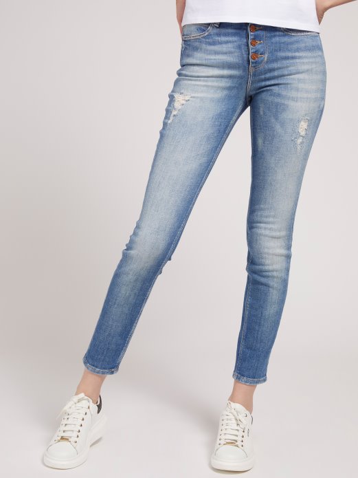 Plave Skinny Fit Traper Hlače Guess Shopping Novi Trend