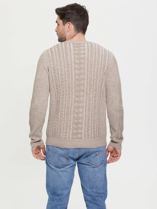 Pleteni Džemper Od Mješavine Vune Guess Shopping Bež