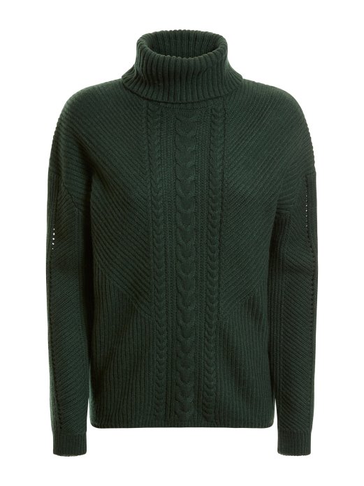 Pleteni Džemper S Kornjačevim Ovratnikom Zeleni Guess Shopping