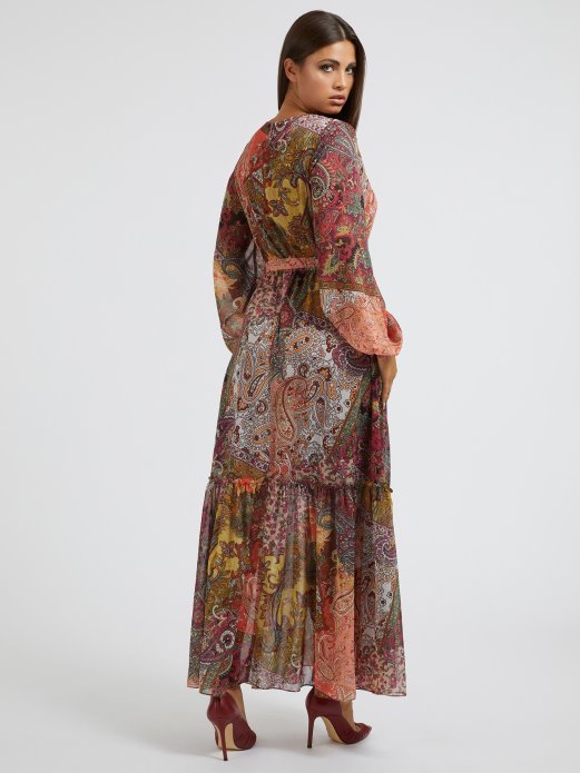 Po Cijelom Printu Duga Haljina Guess Shopping Crvena