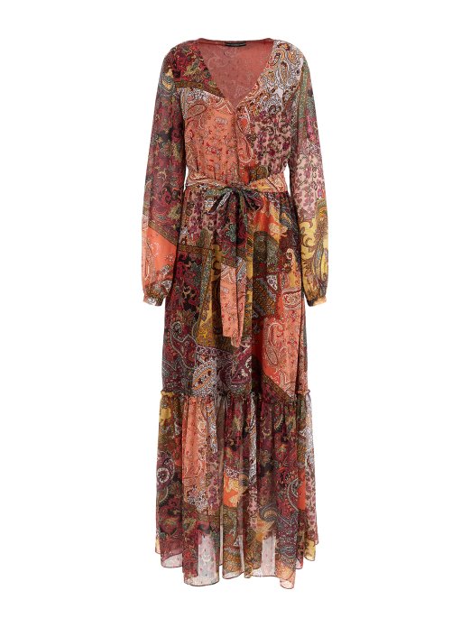 Po Cijelom Printu Duga Haljina Guess Shopping Crvena