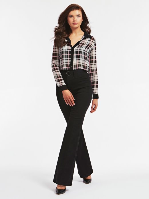 Po Cijelom Printu Skraćena Košulja Guess Shopping Višebojni Uzorak