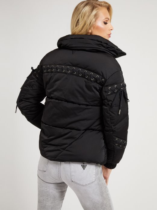 Podstavljena Jakna Na Vezanje Crna Guess Shopping