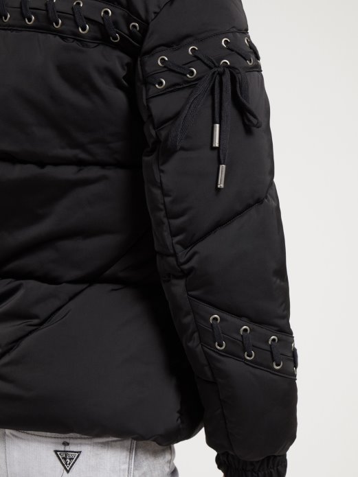 Podstavljena Jakna Na Vezanje Crna Guess Shopping