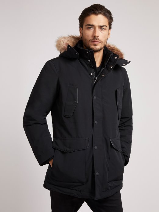 Podstavljena Jakna S Kapuljačom Guess Shopping Black