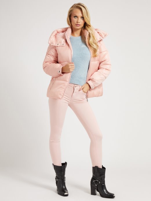 Podstavljena Jakna S Kapuljačom Guess Shopping Ružičasta