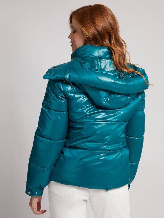 Podstavljena Jakna S Kapuljačom Guess Shopping Zelena