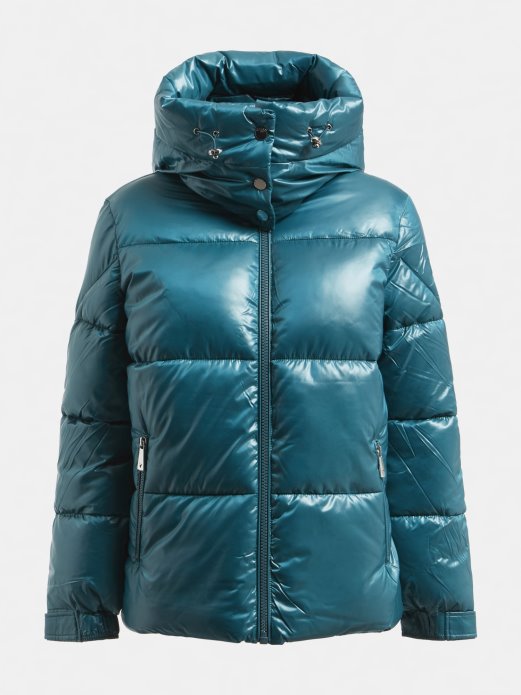 Podstavljena Jakna S Kapuljačom Guess Shopping Zelena