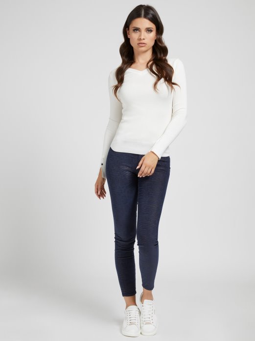 Pogodite Kupiti Bijeli Pulover Od Mješavine Viskoze