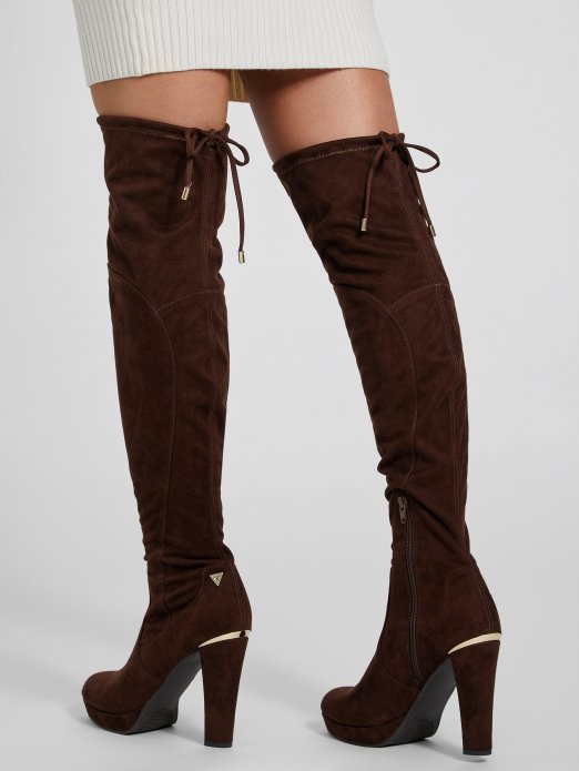 Pogodite Kupiti Tamno Smeđe Ladawn čizme Preko Koljena