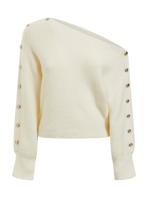 Pogodite Kupovati Bijeli Džemper S Otvorenim Ramenima