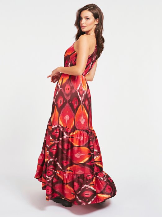 Pogodite Kupovne Nijanse Narančaste Haljine S Remenom Preko Cijelog Printa