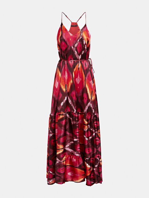 Pogodite Kupovne Nijanse Narančaste Haljine S Remenom Preko Cijelog Printa