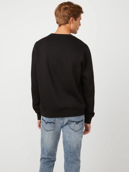 Porter Izvezeni Logo Pulover Jet Crni Guess Shopping