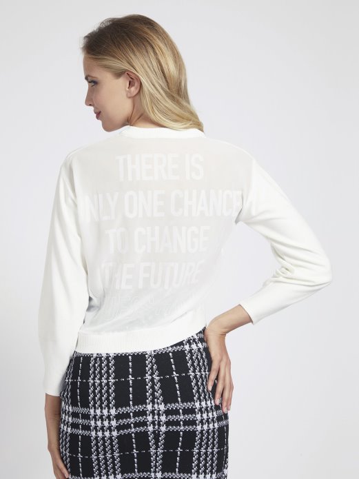 Postavljeni Ispis Logotipa Džemper Bijeli Guess Shopping