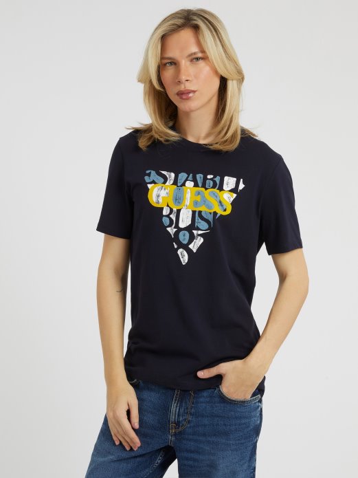 Prednja Trokutasta Majica S Logotipom Guess Shopping Plava