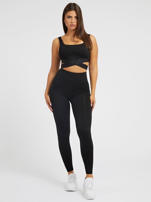 Prednji Logo Aktivni Top Guess Kupovina Crna