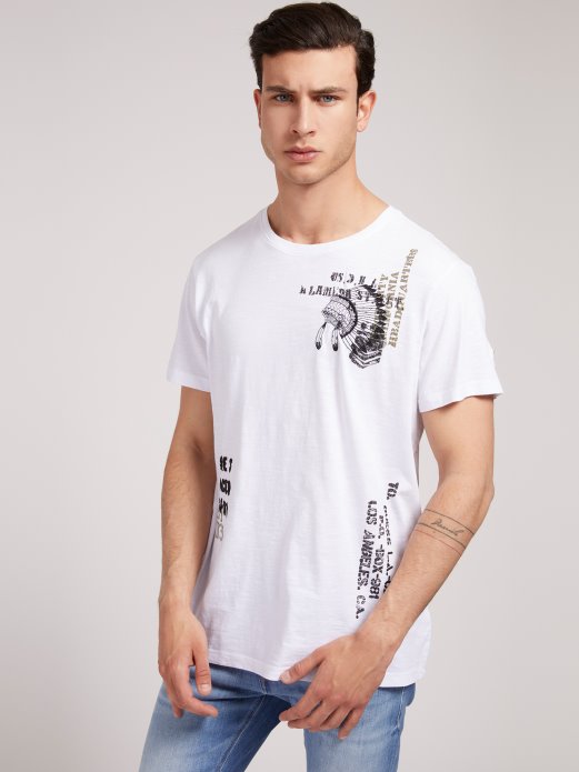 Prednji Print Trend T-shirt Guess Shopping Bijela