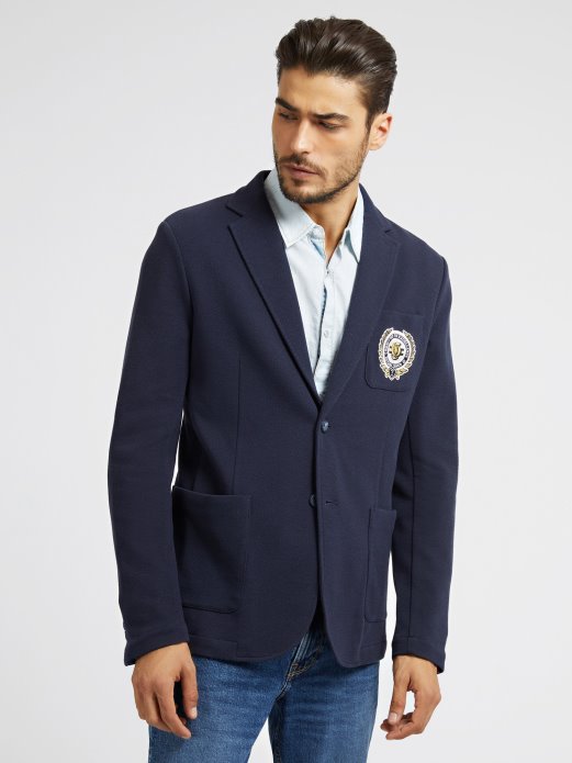 Prednji Zakrpani Blazer Guess Shopping Plavi