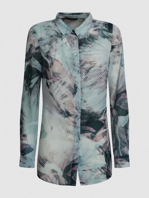 Preko Cijele Košulje S Printom Guess Shopping Nijanse Plave