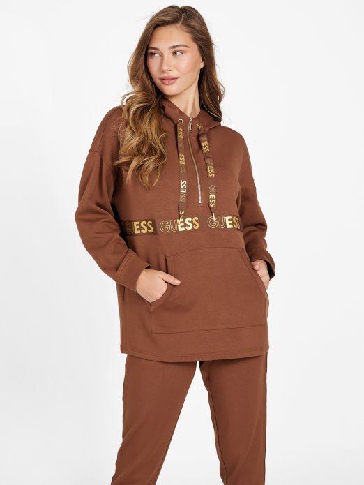 Prtljažnik Barker Logo Tape Tunika Majica S Kapuljačom Guess Shopping