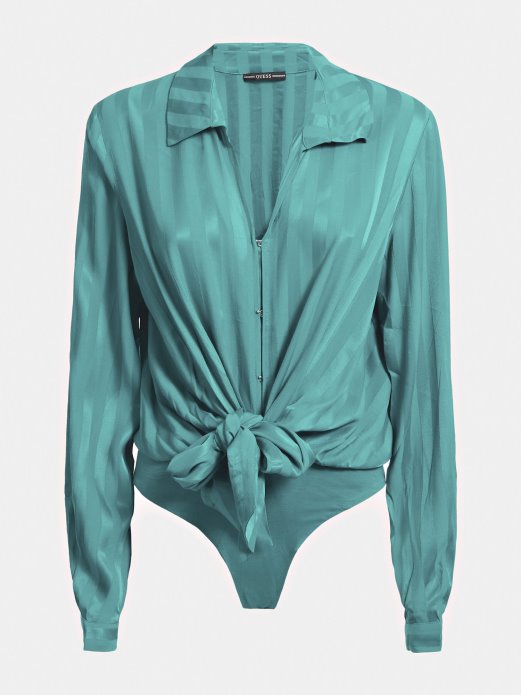 Prugasta Majica Guess Shopping Zelena