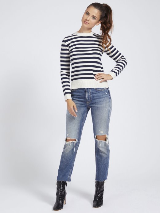 Prugasti Džemper Guess Shopping Plavi Multi