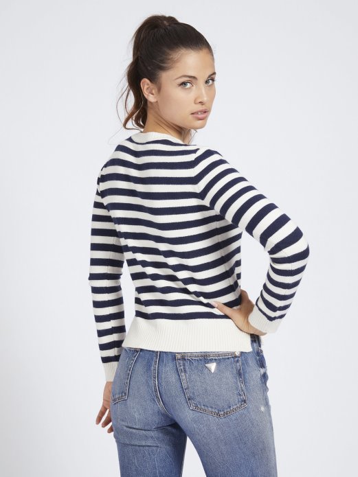 Prugasti Džemper Guess Shopping Plavi Multi