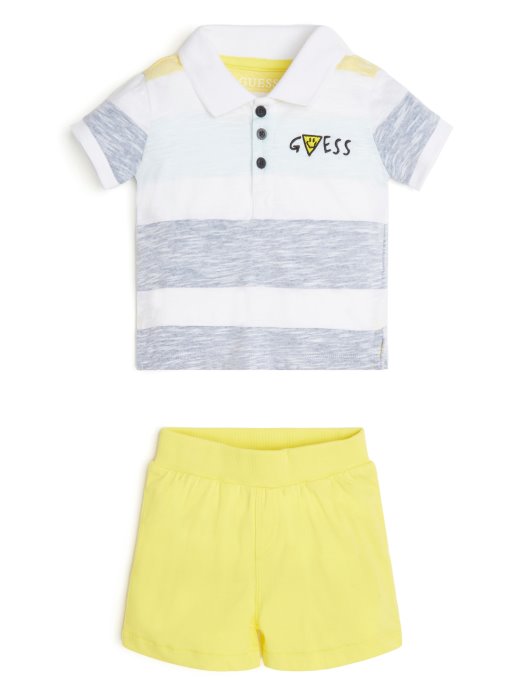 Prugasti Set Polo I Kratke Hlače (3-18m) Guess Shopping Wonder žuta Pruga