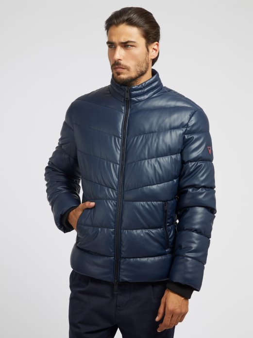 Pufer Od Umjetne Kože Guess Shopping Plava Multi