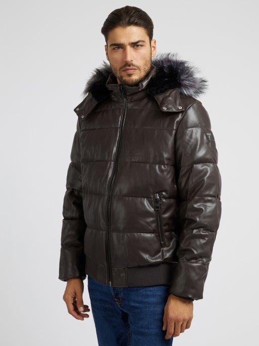 Pufer Od Umjetne Kože Smeđa Guess Shopping