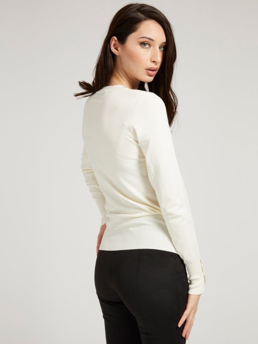 Pulover Od Mješavine Viskoze Guess Shopping Bijeli