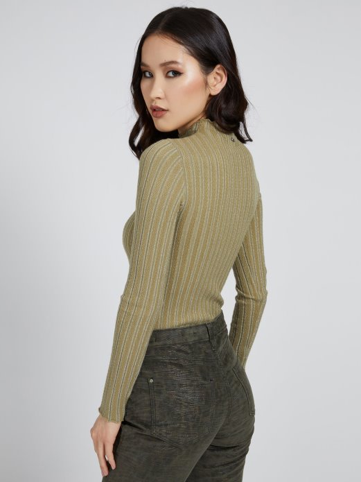 Pulover Od Mješavine Viskoze S Kornjačevim Ovratnikom Zeleni Guess Shopping