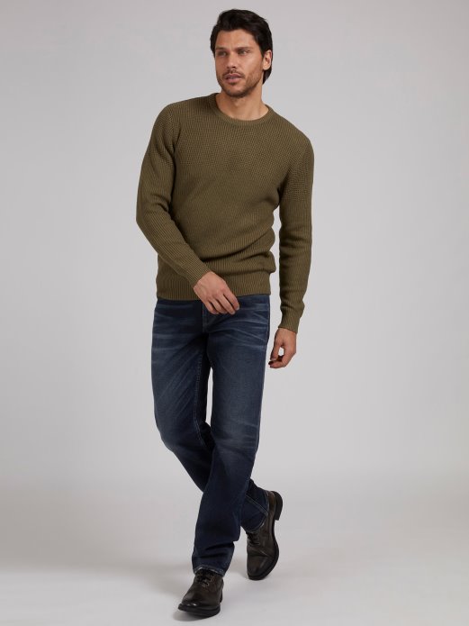 Pulover Od Mješavine Viskoze S Okruglim Izrezom Zeleni Guess Shopping