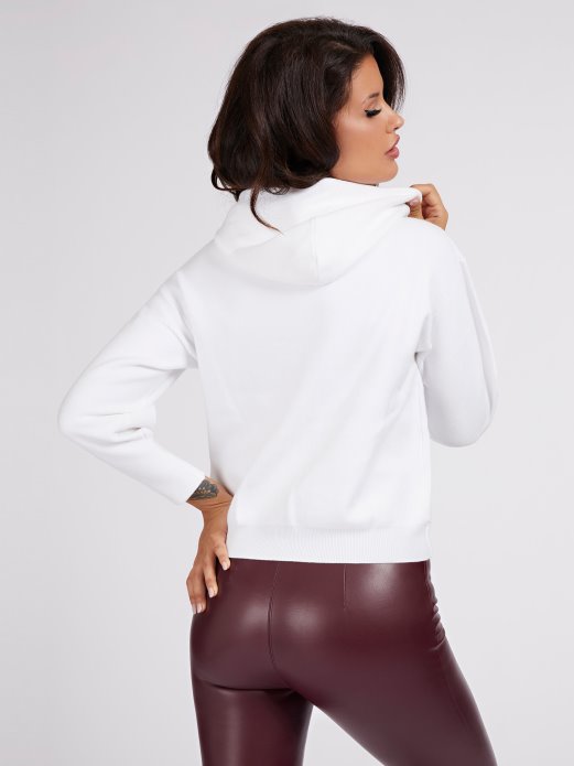 Pulover S Logotipom S Kapuljačom Guess Shopping Bijeli