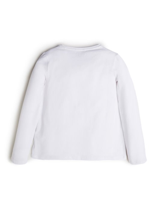 Pulover S Okruglim Izrezom I šljokicama (7-14) Istinski Bijeli Guess Shopping