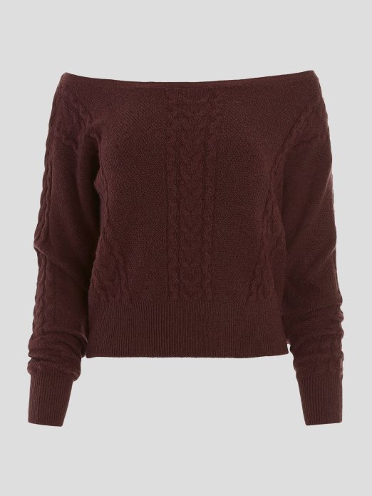 Pure Choco Guess Shopping Teresa Džemper Od Pletenog Kabela