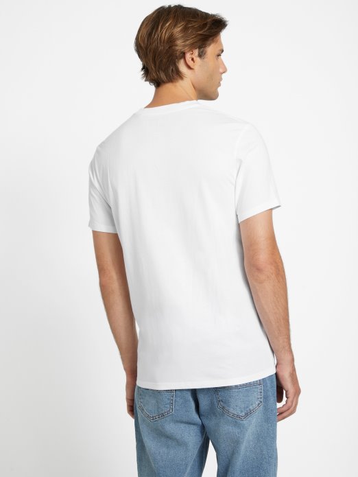 Pure White Eko Ammon Roses Tee Guess Shopping