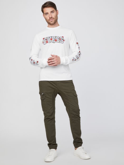 Pure White Guess Shopping Eko Knox Logo Crewneck