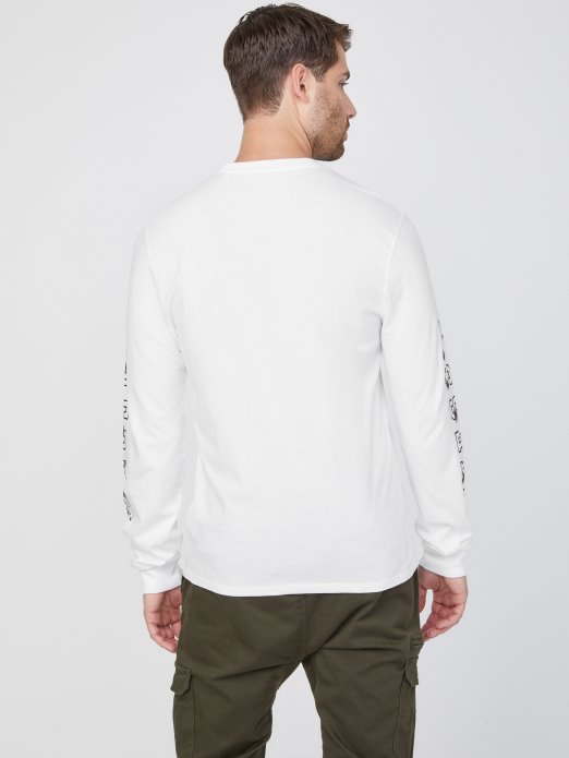 Pure White Guess Shopping Eko Knox Logo Crewneck