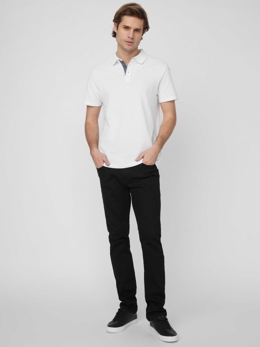 Pure White Guess Shopping Keith Polo