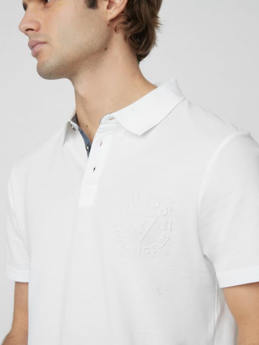 Pure White Guess Shopping Keith Polo