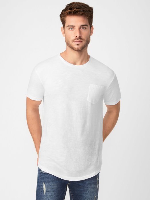 Pure White Guess Shopping Vantor Longline Tee