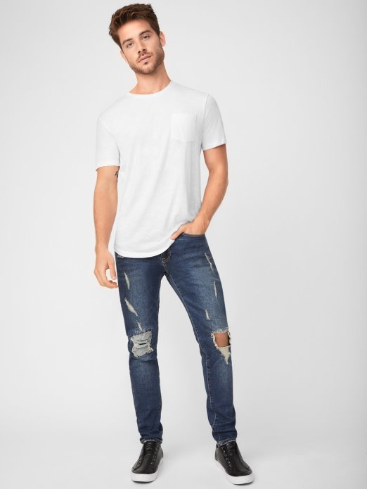 Pure White Guess Shopping Vantor Longline Tee